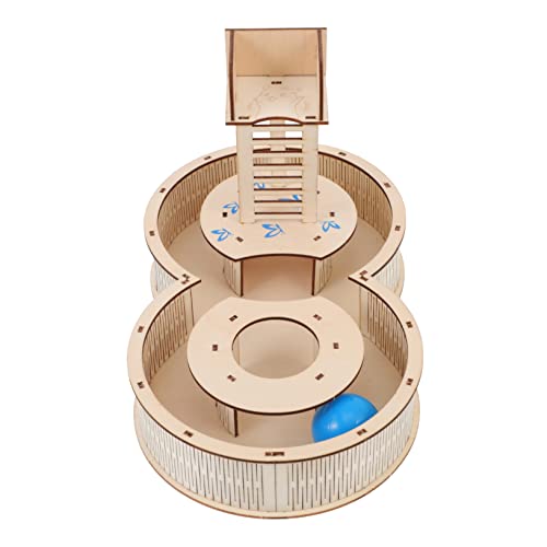 BCOATH Hamster-Aktivitäts-Labyrinth-Set aus Holz für Kleintiere Spielplatz Beißröhre Treppensteigen Hindernisparcours für Haustiere zufällige Farbe von BCOATH