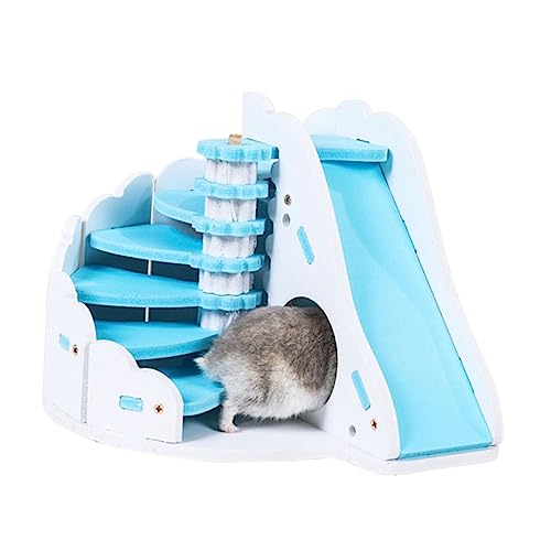 BCOATH Nest für kleine Haustiere hamsterkäfig zubehör Hamster zubehör für den käfig Hängematte für Kleintiere Eichhörnchen Spielzeug Spielzeuge Hamsterhaus Hamsterspielzeug Bambus Blue von BCOATH