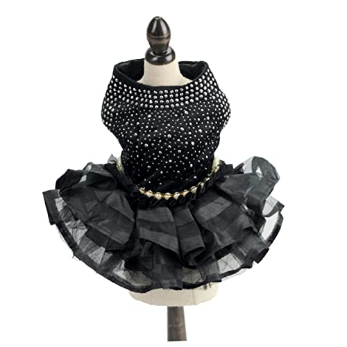 BCOATH Partykleidung für Haustiere Party-Hunderock kleines hundekleid Sommerkleidung für Hunde Welpen-Outfits Dog Costume hundekostüme für Hunde hundekleider Haustierkleidung Black von BCOATH