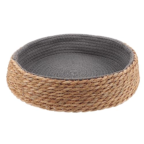 BCOATH Rattan Haustierbett Schlafendes Katzenhaus Katzenbett Ruhenest Für Haustiere Gewebtes Nest Modernes Hundebett Rundes Bett Für Katzen Korbgeflecht Hundebett von BCOATH