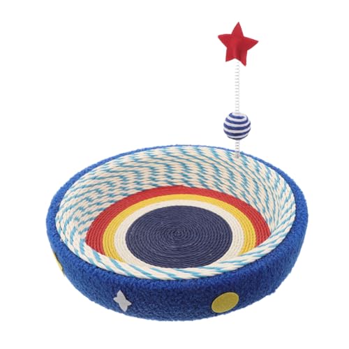 BCOATH Sisal Katzenbett mit Sternenmuster Runde Kratzmatte und Lounge Bett Kratzfestes Katzenbett für Kleine Katzen bis Indoor Kratzbrett und Ruheplatz für Katzen BCOATH Sisal Katzenbett mit Sternenmuster Runde Kratzmatte und Lounge Bett Kratzfestes Katzenbett für Kleine Katzen bis Indoor Kratzbrett und Ruheplatz für Katzen von BCOATH