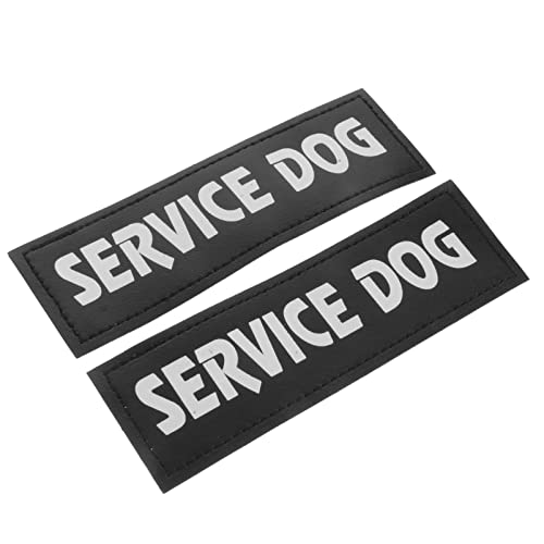 BCOATH Tierleinen Service Outdoor Leuchtweste Dunkelschwarz Selbstklebend Haustier für Reflektierende Patches in Tags Brustaufkleber Hundegeschirr Abnehmbare Leuchtgeschirre Halsbänder von BCOATH