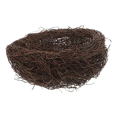 BCOATH Rattan Vogelnest Handgemachte Ornament für Garten Vögel Nest Modell Realistische Simulation Nesting Vogelhaus von BCOATH