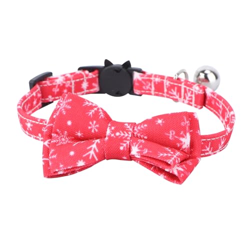 BCOATH Weihnachts Katzenhalsband Mit Glocke Halsband Für Haustiere Weihnachts Katzenhalskette Weihnachts Haustierhalsband Haustier Halskette Katzenhalskette Mit Fliegen Weihnachts von BCOATH