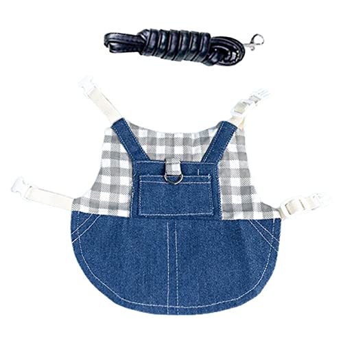 BCOATH meerschweinchen Kaninchen Kleidung Kaninchenleine kleines Haustier Denim-Kaninchenkleid hundegeschirr Kleid hasenkostüme Bunny Costume Anti-Flucht-Hasenleine Hasengeschirr Stoff von BCOATH