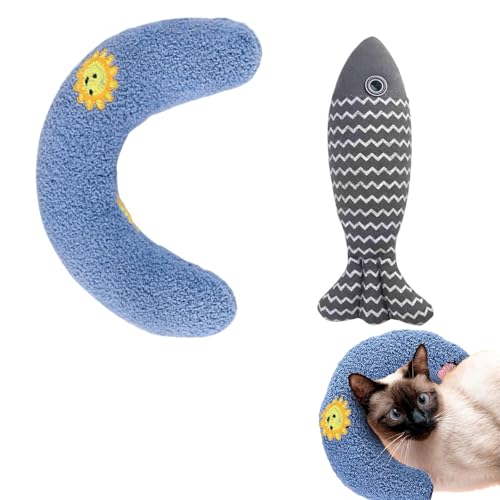 Katzen Kissen, U-Förmiges Haustierkissen Zum Welpe Katze Schlafen, Spielen Blau U Form Kissen für Katzen zum Schlafen, Ausruhen, Spielen von BDBFPAN