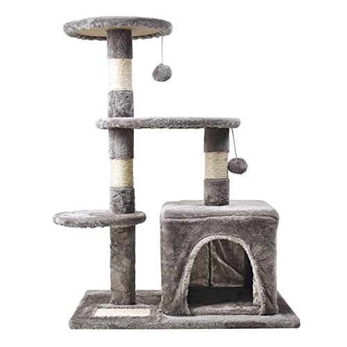 Katzenkletterbaum Katzenklettergerüst, Katzenstreu, Kratzbaum, Katzenkratzbaum, integriertes Katzenregal, Katzenkratznest, Katzensprungplattform, Katzenspielzeug Cat Tree Vision von BDDCYWY