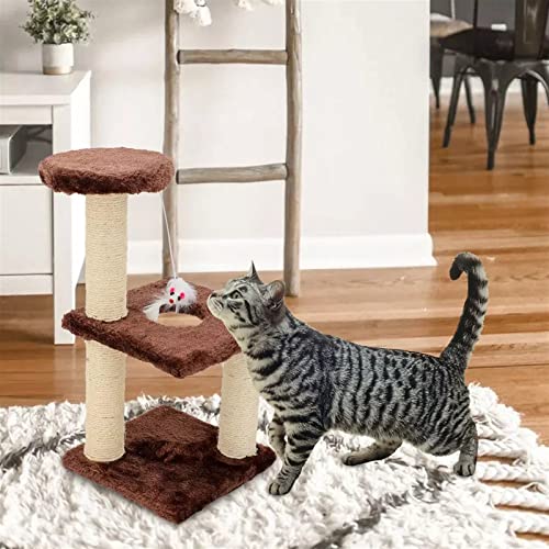 Kratzbäume Spielzeug Katze Kätzchen Kletterturm Mehrschichtiges Sisal Katzenkratzpulver Katzensprungspielzeug Katzenklettergerüst Haustierprodukt (Größe: Quadratisch beige) von BDDCYWY