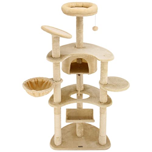 Kratzbäume Universal-Katzenbaum Mehrschichtiges Design Beige Professioneller Katzen-Kletterbaum Katzen-Klettergerüst Katzen-Kletterbaum von BDDCYWY