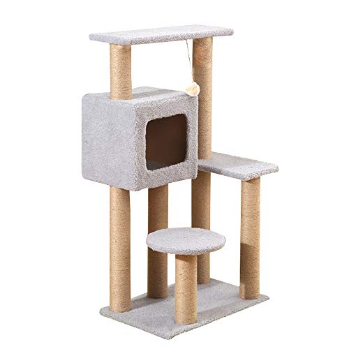 Kratzbaum Condo, großes mehrschichtiges Katzen-Klettergerüst, natürliches Sisalseil, Cathead-Katzenspielzeug, stabiles Katzen-Klettergerüst, g von BDDCYWY