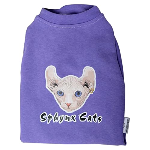 1 x warme Katzenkleidung für Haustiere, Welpen, Kätzchen, Kapuzenpullover, Katzenkostüm, Lila, Größe M von BDSTT
