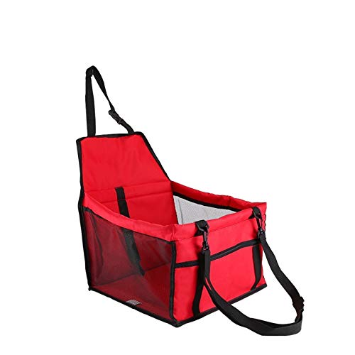 Autositz für Hunde Falten Hängematte Protector Hundebett Auto Vorderer Sitzabdeckung Pet Carriers Mesh Bags Caring Cat Basket wasserdichte Haustiere Reise Matte (Color : Red) von BDXMKS