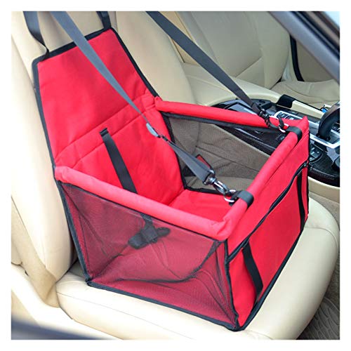 Autositz für Hunde Haustier Hund Katze Autositz Tasche Träger Kleintier Haustier Hund Matte Decke Abdeckung Matte Protector Atmungsaktiv Wasserdicht (Color : Red, Size : 40x30x25cm) von BDXMKS