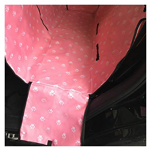 Autositz für Hunde Hundeträger wasserdichtes hinteres hintere Pet Hund Autositzbezug Matten Hängemattenschutz mit Sicherheitsgurt Transportin (Color : Pink, Size : 130x150x38cm) von BDXMKS