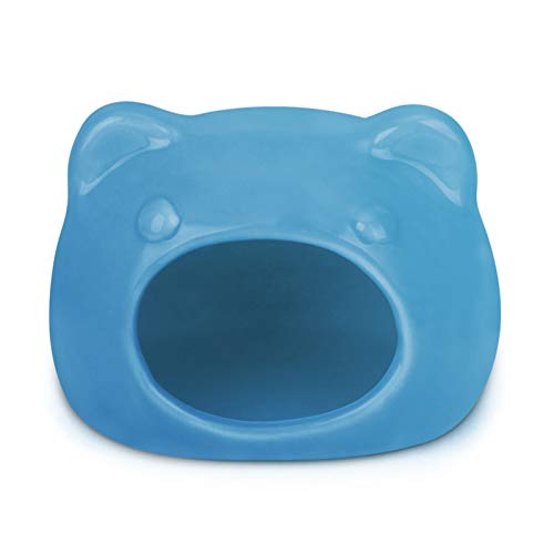 Katzennapf aus Keramik Nette kleines Haustier Hund Katze Kaninchen Meerschweinchen Hamster Feeder Bowl-Keramik-Material Pet Food Drink Water Bowl Haustier-Bett-Haus Anti-Rutsch (Color : Blue, Size : von BDXMKS