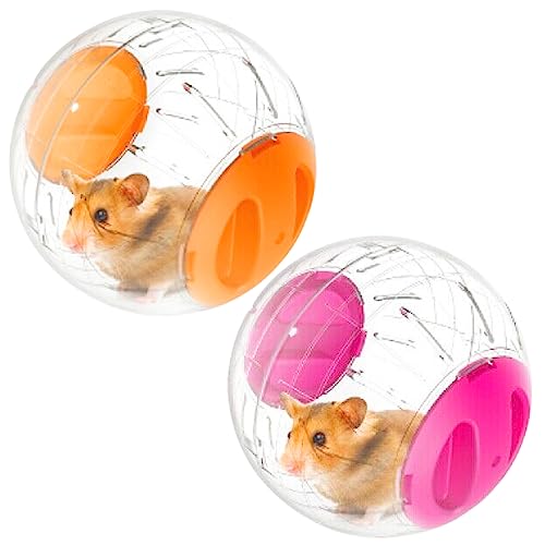 BEAHING 2pcs Hamster Ball 12 cm transparent Plastik Hamster Übungskugel für Kleintiere, die Leichte Langeweile lindert und die Aktivität orangefarbener Hamster laufende Bälle erhöht von BEAHING