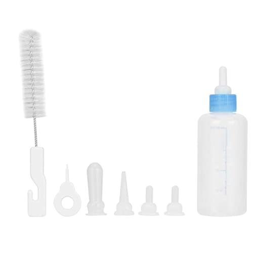 BEAHING Haustier Pflegeflaschepet Pflegeflasche Mini Squeeze Flüssige Welpe Milch Fütterung Flasche Kit Haustier Fütterungstool für Hundekätzchen Welpe Blau von BEAHING