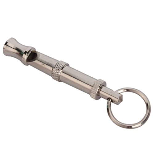 BEAHING Hundetraining Pfeife Einstellbarer Klangpfeife für Hundetraining Lanyard Schlüsselkette (Silber) von BEAHING