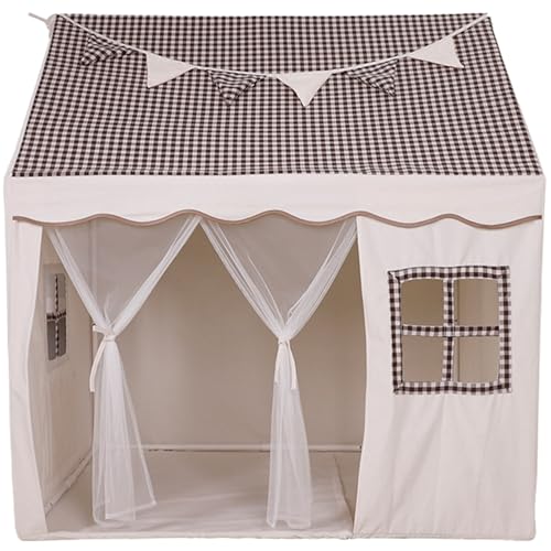 BEAHING Kinder Spielen Zelt 46 x 52 Indoor Large Fairy Playhouse mit Pennant Comfort und Stable Kids Playhouse mit Taschen und Fensterlüftungszelt für Jungen, Mädchen Geschenk Kinder Spielhaus von BEAHING