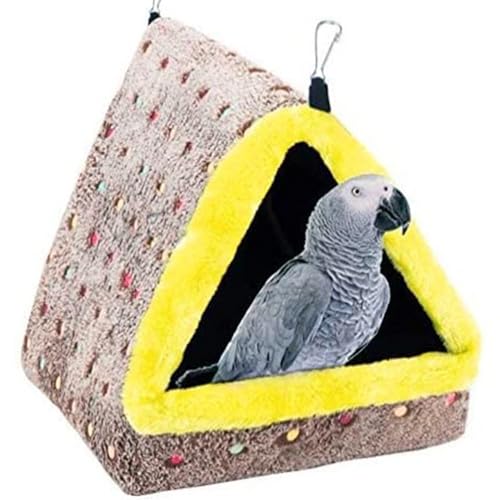 BEAHING Papageiennest Triangular Plüsch Winter Herbst Vogel Hütte Wärme Hängevogel Nest Schlaf Ruheband für mittel- und große Papageien, Vogelnest von BEAHING