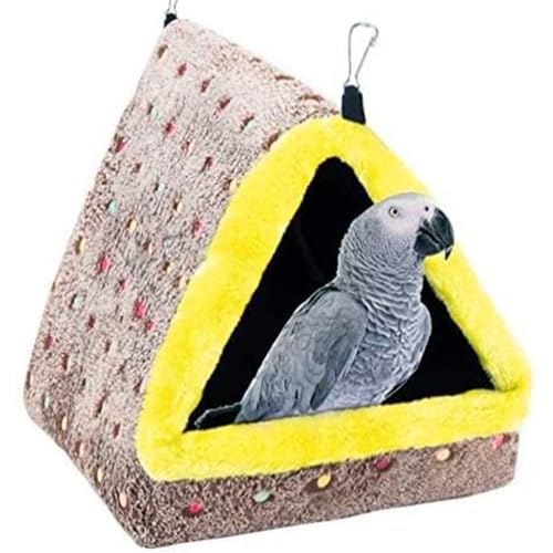 BEAHING Papageiennest Triangular Plüsch Winter Vogel Hütte Wärme Hängevogel Nest Schlaf Ruhebett für mittelgroße und große Papageien Vogelhütte von BEAHING