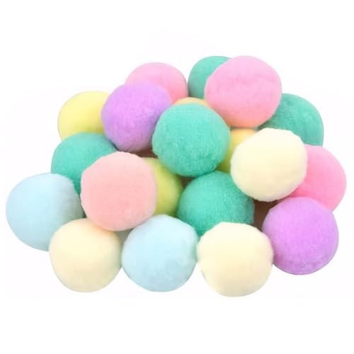 Cat Pom Pom Bugs, 20pcs Cat -Spielzeugbälle, 3 cm farbenfrohe interaktive Katzenbälle, weiche Plüsch, leichte multifunktionale Katzenpom -Pom -Pom -Bälle zum Spielen, Bewegung, Katzenspielzeug von BEAHING