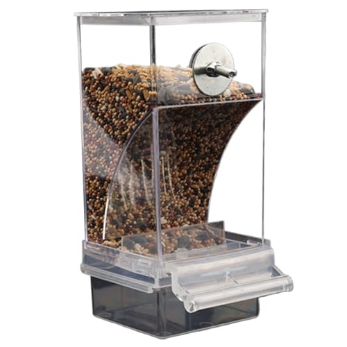 BEAHING Kein Mess-Vogelfutter, Vogelkäfig-Feeder 2pcs 3x7x7 Zoll transparent automatisch Kein Mess Vogelfutter mit Barsch Spritzer Käfigmontage Plastik Vogelfutterhäusch von BEAHING