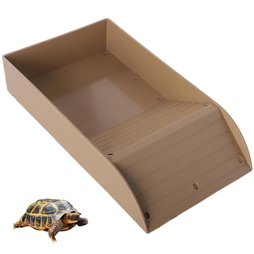 Schildkrötelebensraum, Schildkrötenpanzer, Plastikschildkrötenlebensraum, 14x8x2,4 Haustier Reptilien Fütterungsschale Aquarium Terrapin Lake mit Klettergürteldesign für Schildkrötenreptilienlebensra von BEAHING