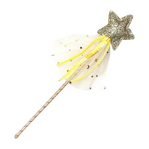 BEALIFE Cat Teaser Kids Sticks Weihnachtskostüm Mädchen Zauberstab Geburtstag Verkleiden Hochzeit Haustierbedarf Modischer Angel Stick, Gold von BEALIFE