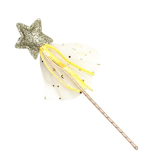 BEALIFE Cat Teaser Kids Sticks Weihnachtskostüm Mädchen Zauberstab Geburtstag Verkleiden Hochzeit Haustierbedarf Modischer Angel Stick, Gold von BEALIFE