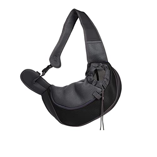 BEALIFE Haustier Tragetasche, tragbar, verstellbar, atmungsaktiv, Flexibles Futter, Bunte einzelne Picknick Umhängetaschen mit Mehreren Taschen, Schwarz klein von BEALIFE