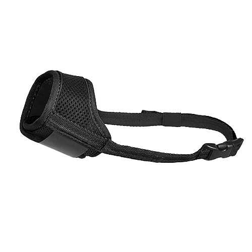 BEALIFE Nylon Hundemaske gegen Bellen – selbstverstellbare und atmungsaktive Anti Bell Maulkorbabdeckungen, Haustier Maulkorbabdeckungen, Hundemasken, Schwarz, XS von BEALIFE