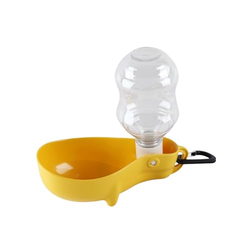 BEALIFE Tragbare Haustier Wasserflasche, leicht und langlebig, Outdoor Abenteuer, ABS, tragbarer Wasserspender für Hunde, Heimtierbedarf, Gelb von BEALIFE