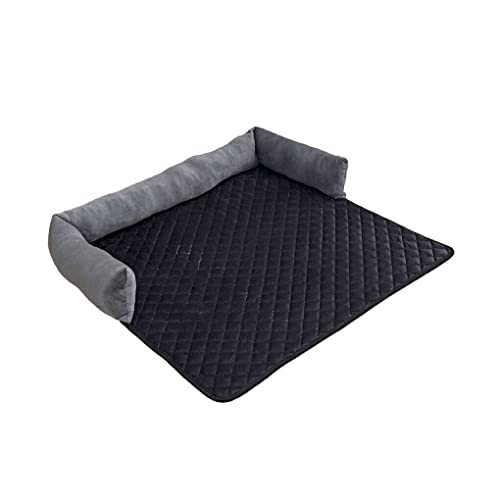 BEALIFE Winter Haustier Plüsch Matte Wohnzimmer Schlafzimmer Sofa Couch Pad Kleine Medium Tier Ruhen Schlafen Warme Bett Haustiere Liefert, Grau schwarz, 90x120cm von BEALIFE