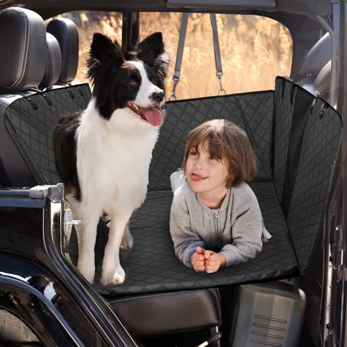 Rücksitzverlängerung für Hunde, strapazierfähiges Kunstleder, großer Platz, Hunde-Autositzbezug für Rücksitz, harte Unterseite, Hundehängematte für Auto, stabile Camping-Matratze, hält 227 kg, von BEARCOVER