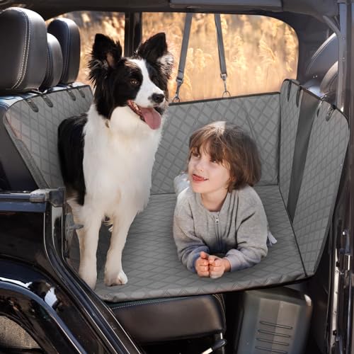 Rücksitzverlängerung für Hunde, strapazierfähiges Kunstleder, großer Platz, Hunde-Autositzbezug für Rücksitz, harte Unterseite, Hundehängematte für Auto, stabile Camping-Matratze, hält 227 kg, von BEARCOVER