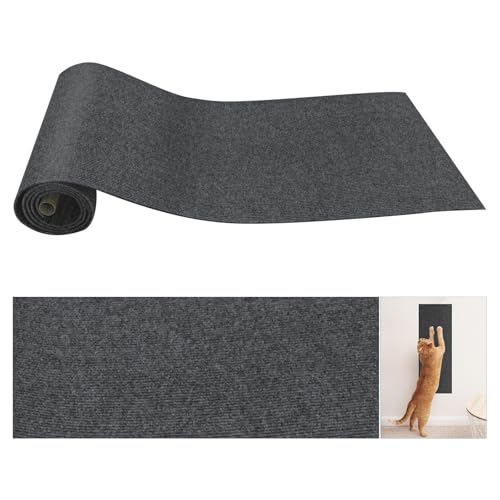 BEASAFY 40x200cm Selbstklebend Kratzmatte Katze Wand, Kratzmatte Selbstklebend, DIY Kratzmatte Katze, Kratzschutz Sofa Katze, Katzenkratzmatten Selbstklebend Kratzteppich für Schützt Sofa Möbel(Grau) von BEASAFY