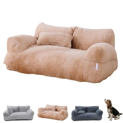 BEAUTYLAST Revuera Haustiersofa, beruhigendes Hundebett, flauschiges Plüsch-Haustiersofa, waschbar, Welpenschlafbett, Katzen-Couch, Haustier-Sofabett für große, kleine Hunde und Katzen (45 x 38 x 22 von BEAUTYLAST