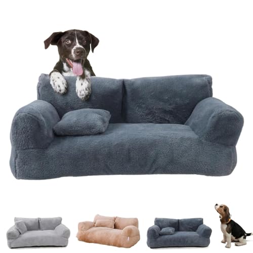 BEAUTYLAST Revuera Haustiersofa, beruhigendes Hundebett, flauschiges Plüsch-Haustiersofa, waschbar, Welpenschlafbett, Katzen-Couch, Haustier-Sofabett für große, kleine Hunde und Katzen (45 x 38 x 22 von BEAUTYLAST