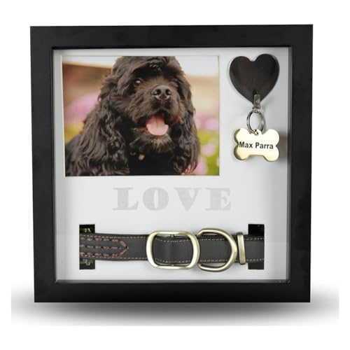 BEAUTYMONKEY.K Drehbarer Fotorahmen aus Holz für Haustiere, Erinnerungsgeschenk für Haustiere, Bilderrahmen für Hunde, Bilderrahmen für Hunde, Erinnerungsgeschenk für Hunde (Black) von BEAUTYMONKEY.K