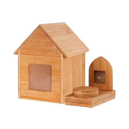 BEAUTYMONKEY.K Urnenbox aus Holz für die Asche von Hunden oder Katzen, Einäscherungshaus für Haustiere mit personalisiertem Bilderrahmen, Erinnerungsgeschenk bei Verlust eines Haustiers (L) von BEAUTYMONKEY.K