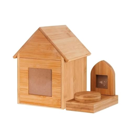 BEAUTYMONKEY.K Urnenbox aus Holz für die Asche von Hunden oder Katzen, Einäscherungshaus für Haustiere mit personalisiertem Bilderrahmen, Erinnerungsgeschenk bei Verlust eines Haustiers (S) von BEAUTYMONKEY.K