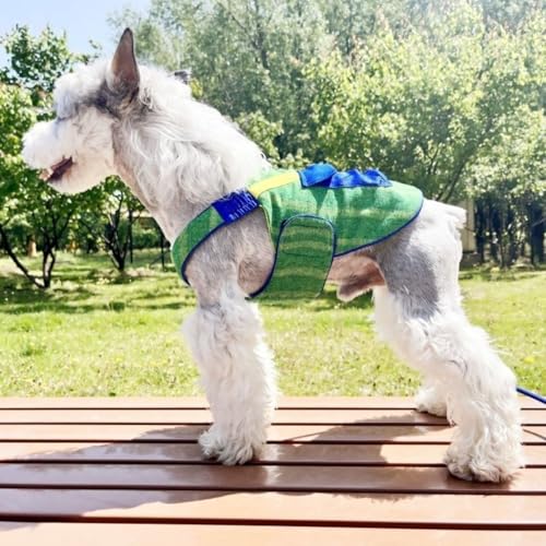 BEAUTYMONKEY.K Welpenkleidung, geeignet für Schnauzer Teddy Sommer atmungsaktiv Traktion Brust Rücken ärmellose Weste (Weste,L/Brust 45cm/3.5-6kg) von BEAUTYMONKEY.K