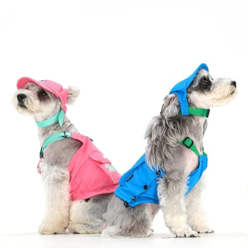 Bunte Arbeitsweste aus Baumwolle für Hunde und Katzen, Welpenkleidung kann mit Leine befestigt Werden (2XL-8-11kg,Blau) von BEAUTYMONKEY.K