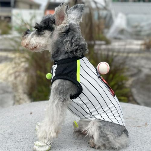 Welpenkleidung Hunde Sommerkleidung Weste passend für Schnauzer Bichon Teddy (B# (Brustumfang 37-41 cm),Streifen) von BEAUTYMONKEY.K