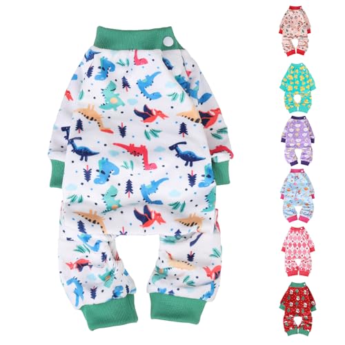 BEAUTYZOO Dehnbarer Hunde-Pyjama für kleine und mittelgroße Hunde, samtweiche Hundekleidung für kalte Wintertage, Kragen, verstellbarer Pullover, Pyjama, Einteiler, Outfit, Jacke für Katzen, Jungen, von BEAUTYZOO