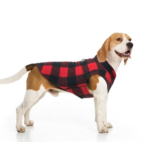 BEAUTYZOO Hundepullover Fleece Weste Hund Kleidung Winter Warme Hundeweste für Kleine Hunde Weicher Fleece Hundejacke mit D-Ring Pullover für Mittel Großen Hund, Weihnachtspullover von BEAUTYZOO