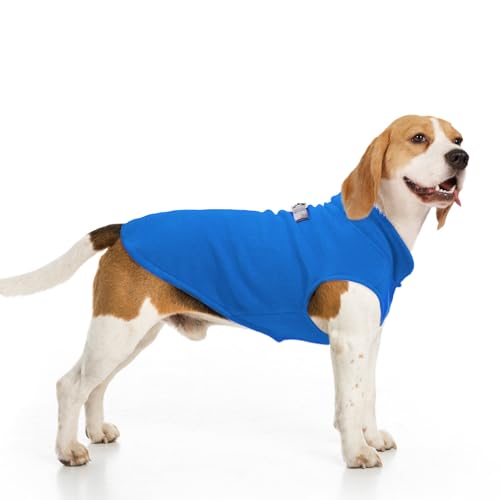 BEAUTYZOO Hunde-Fleeceweste, Winterjacke für kleine und mittelgroße und große Hunde mit D-Ring-Leine, für kaltes Wetter, Kapuzenpullover, für XS, S, M, Jungen, Mädchen, Marineblau, Größe XL von BEAUTYZOO