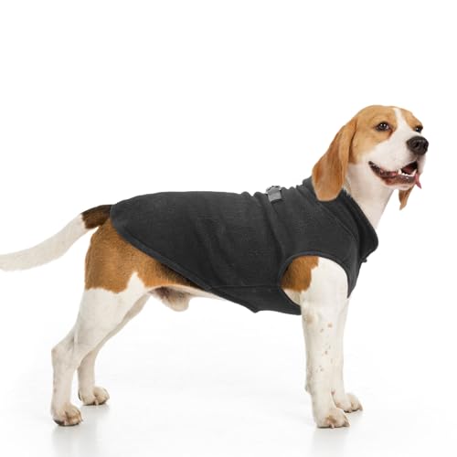 BEAUTYZOO Hunde-Fleeceweste Pullover Winterjacke für kleine und mittelgroße große Hunde mit D-Ring-Leine, Kaltwettermantel, Hoodie für XS, S, M, Hunde, Junge oder Mädchen, Weinrot, XL von BEAUTYZOO