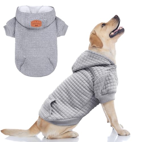 BEAUTYZOO Hundejacke, Hunde-Kapuzenpullover mit Taschen, warme Hundekleidung, Hundekleider für kleine und mittelgroße Hunde, Mantel, Welpen-Kostüm von BEAUTYZOO